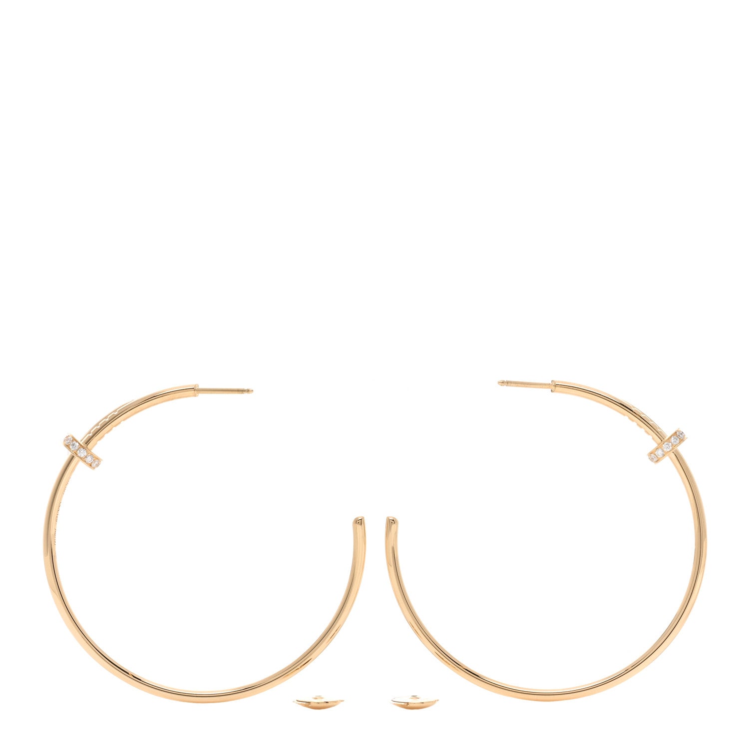 Cartier 18K Yellow Gold Diamond Juste Un Clou Hoop Earrings 3 of 4