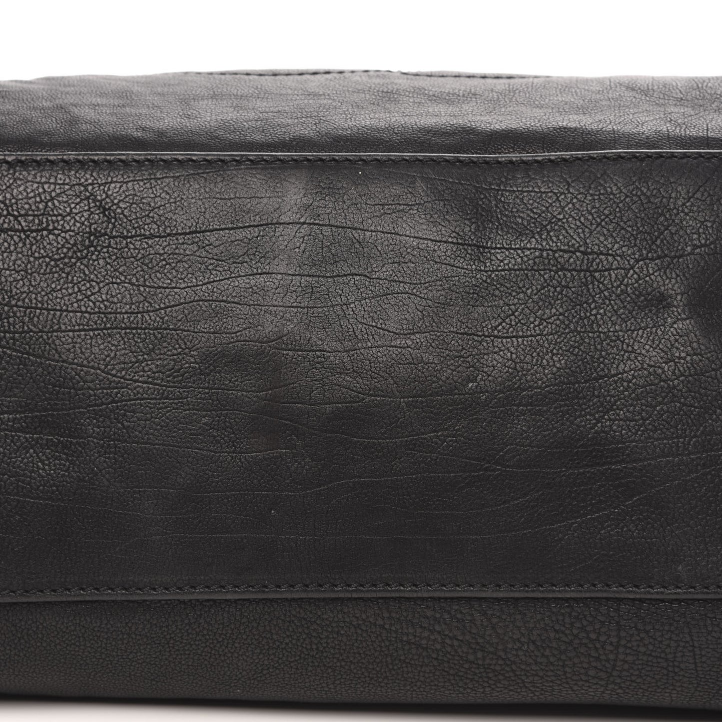 Glazed Calfskin East West Modern Chain Tote Black
