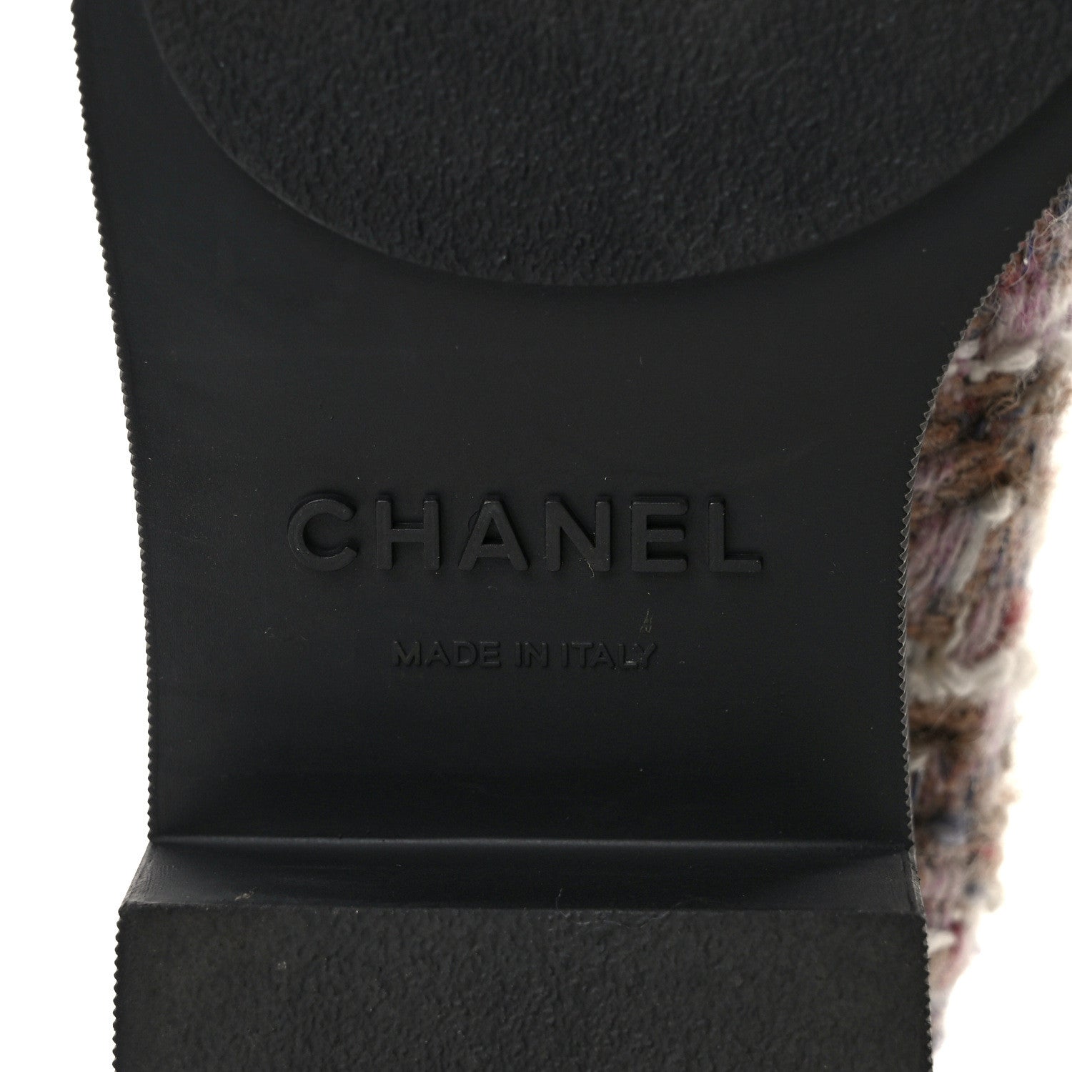 Chanel Tweed Calfskin Pearl Combat Short Boots 38 Beige Pink Black 6 of 8