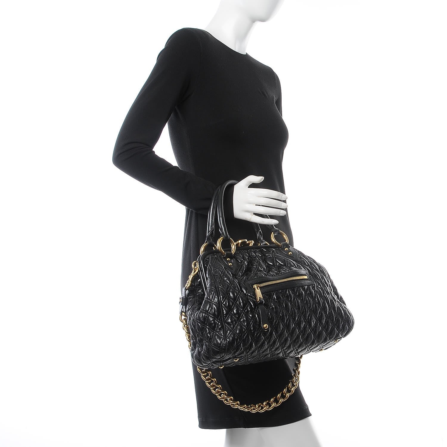 Marc Jacobs Calfskin Quilted Stam Black 2 of 13