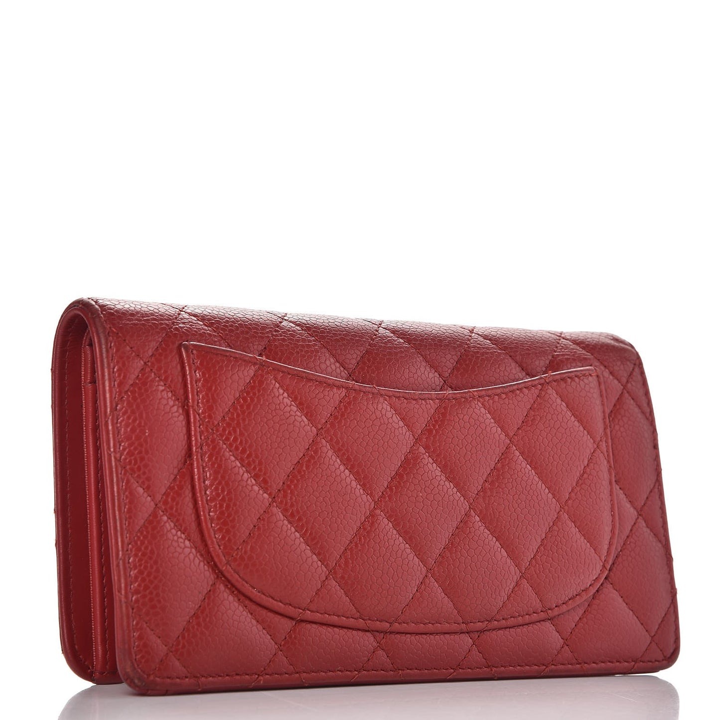 Caviar Quilted Yen Wallet Red