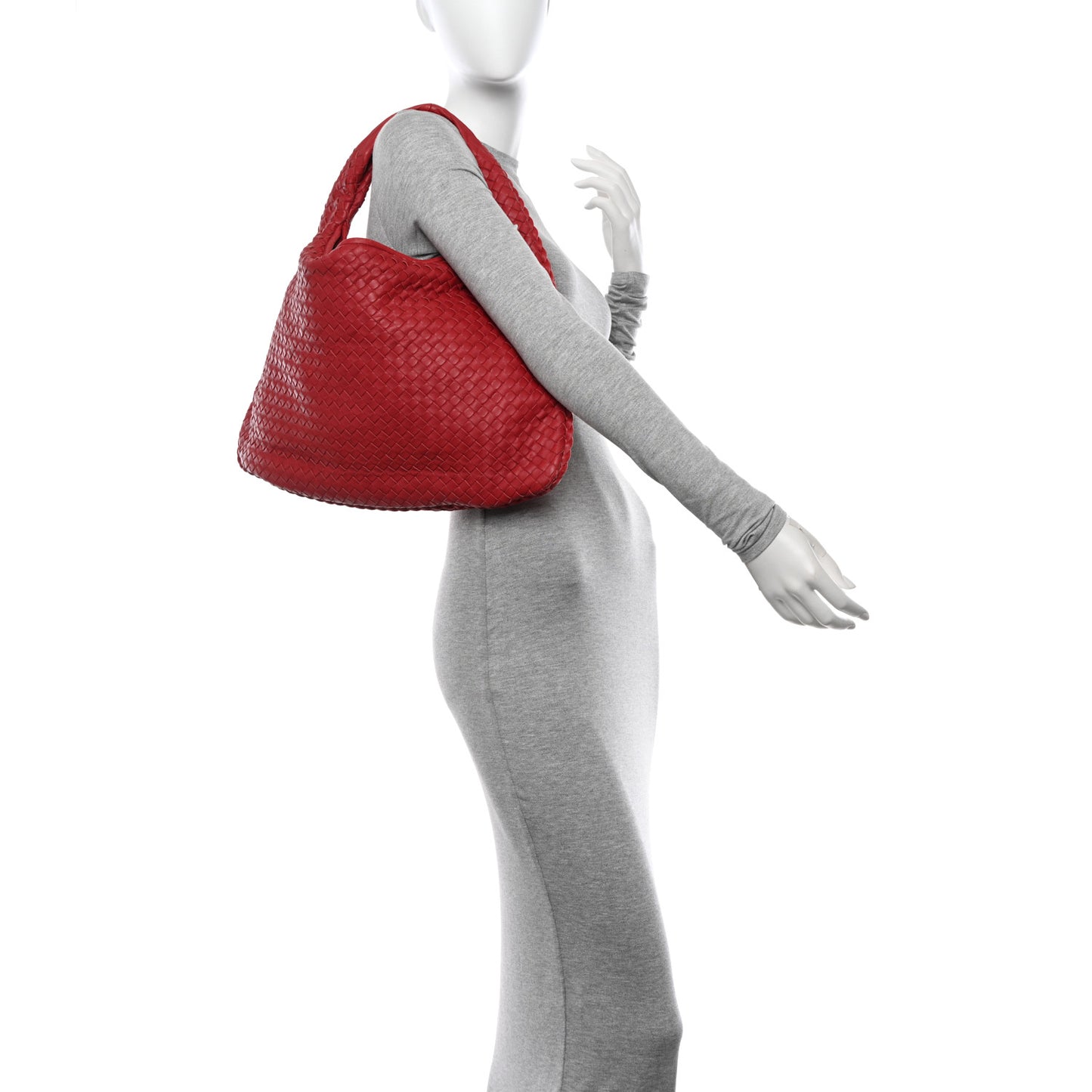 Nappa Intrecciato Large Veneta Hobo Brique