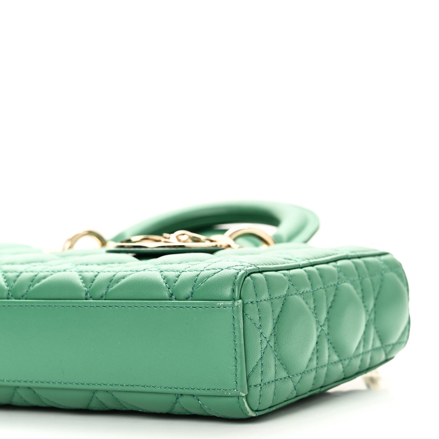 Christian Dior Lambskin Cannage Medium Lady D-Joy Green 9 of 10