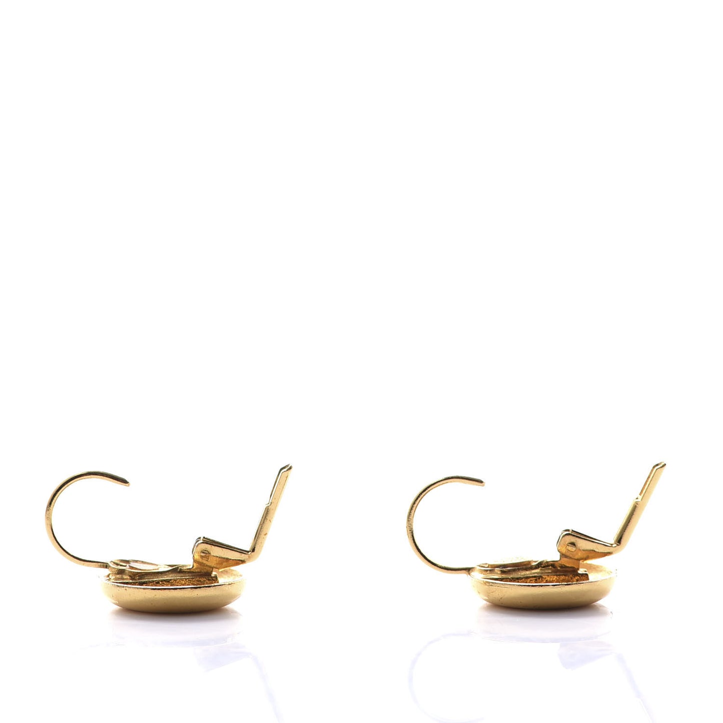 CC Round Earrings Gold Black