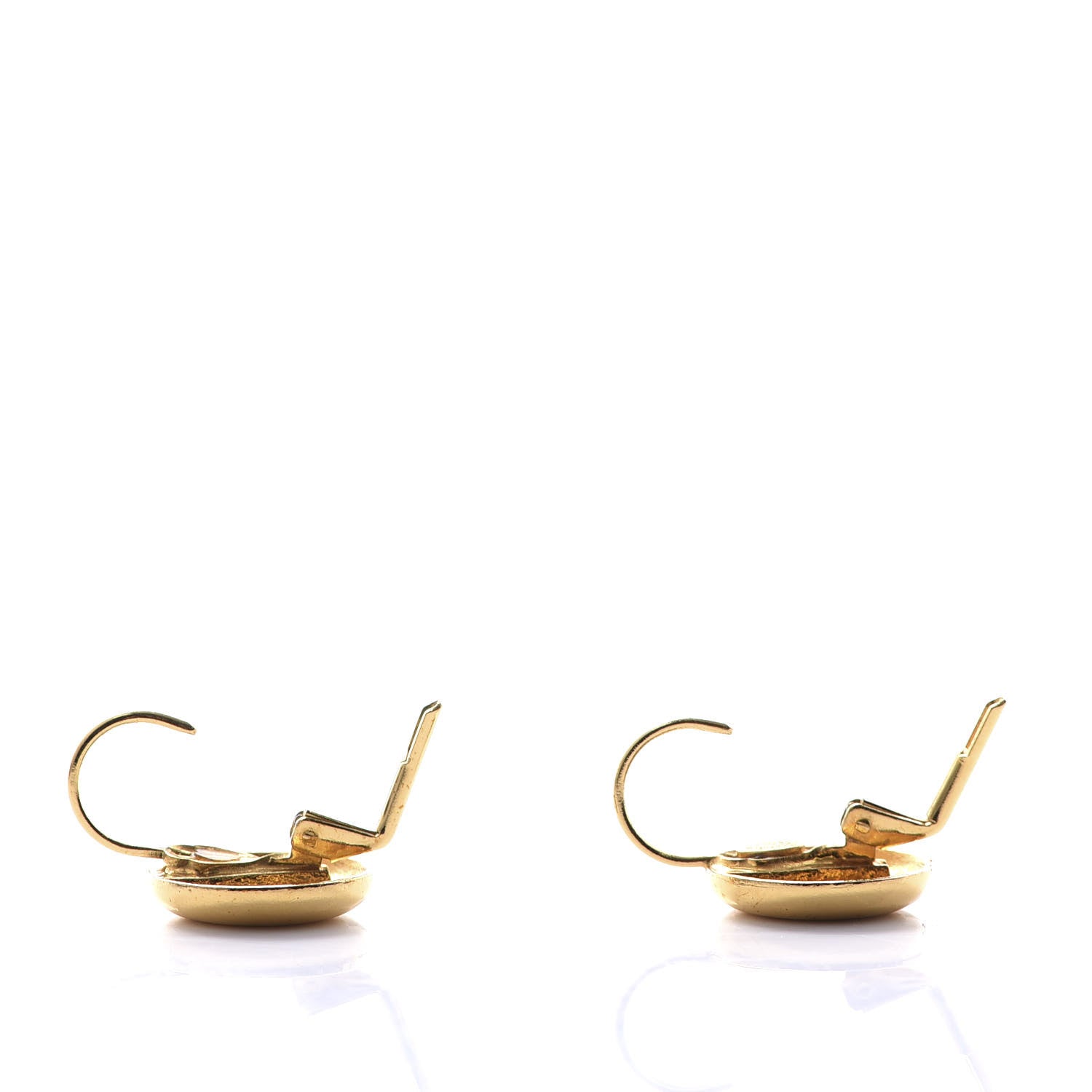 Chanel CC Round Earrings Gold Black 4 of 4