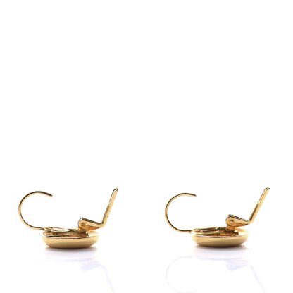 Chanel CC Round Earrings Gold Black 4 of 4