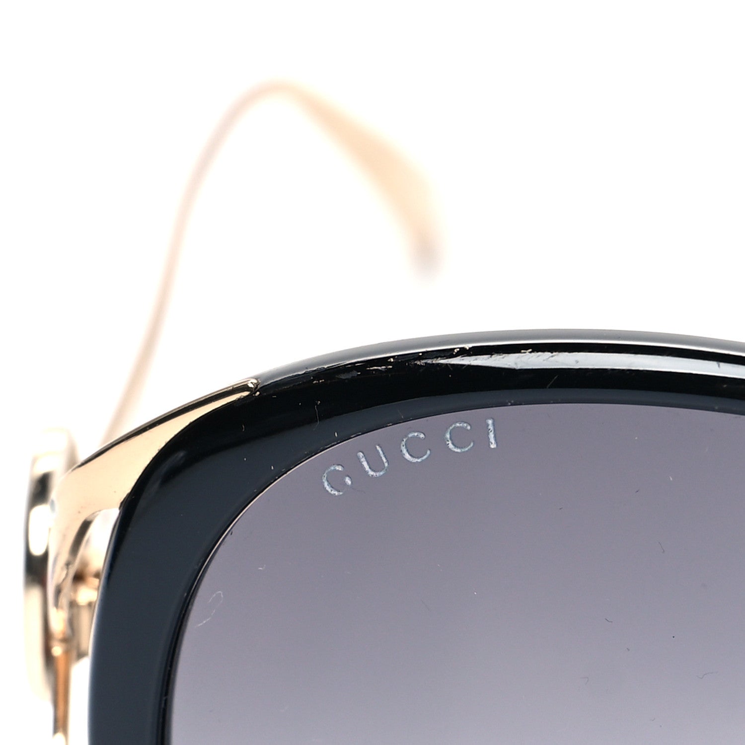 Gucci Metal Oversized Round Frame GG0225S Sunglasses Gold 5 of 8