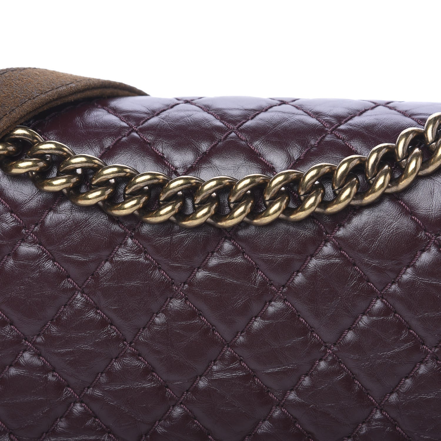 Chanel Aged Calfskin Nubuck Quilted Medium Boy Flap Burgundy 15 of 15
