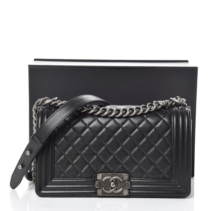 Chanel Caviar Quilted Medium Boy Flap Black 10 of 10