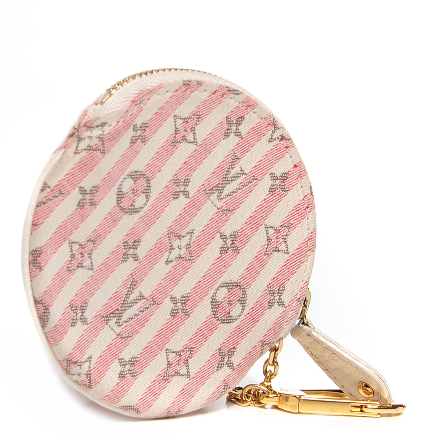 Louis Vuitton Mini Lin Croisette Round Coin Purse Rouge 3 of 7