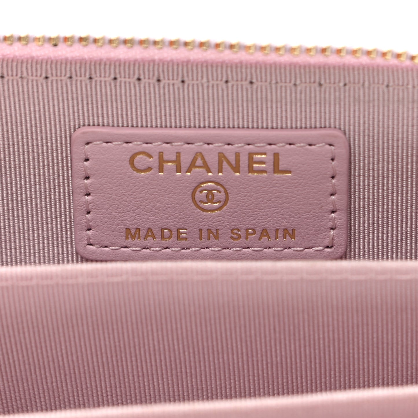 Caviar Quilted Zip Coin Purse Light Pink