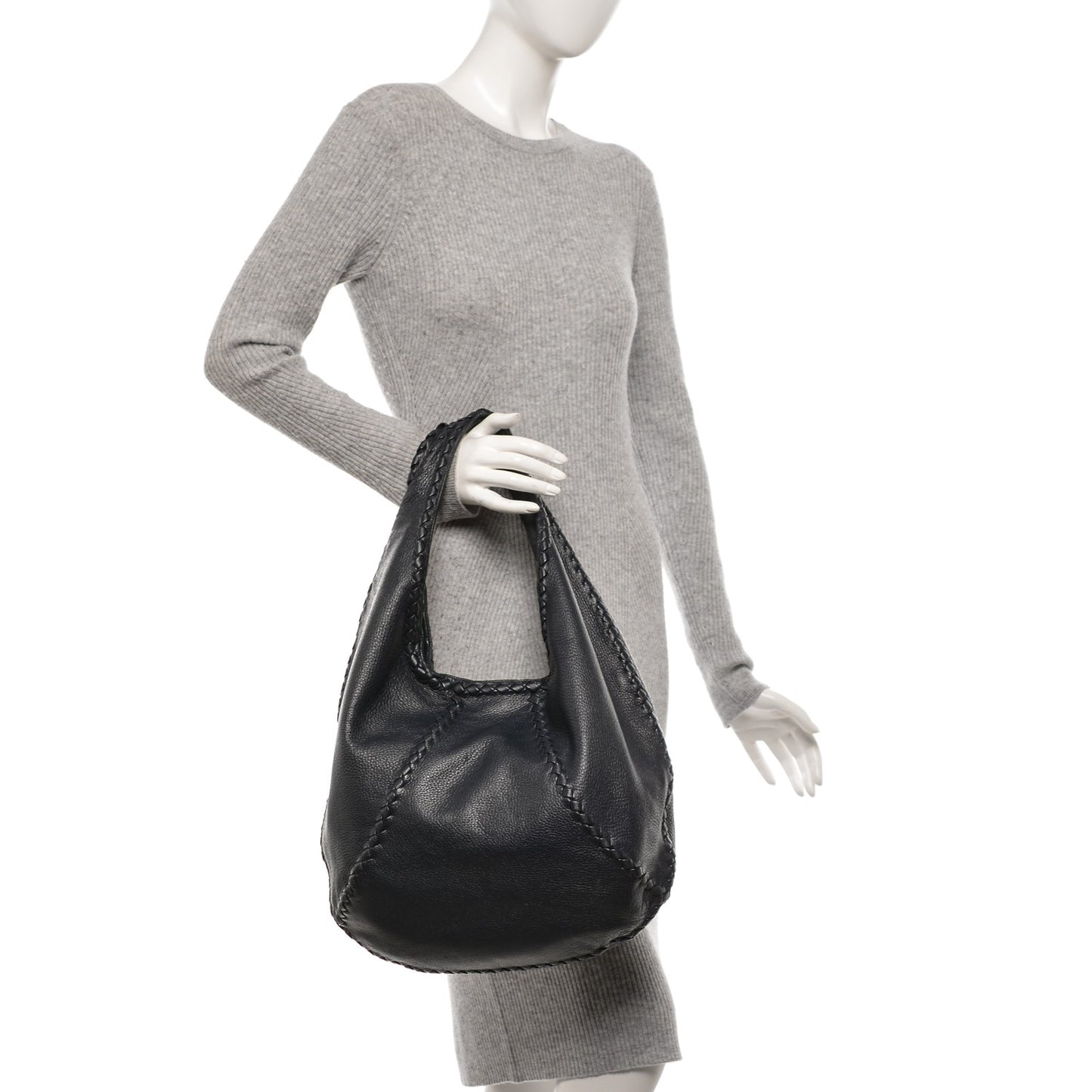 Cervo Deerskin Large Hobo China Blue