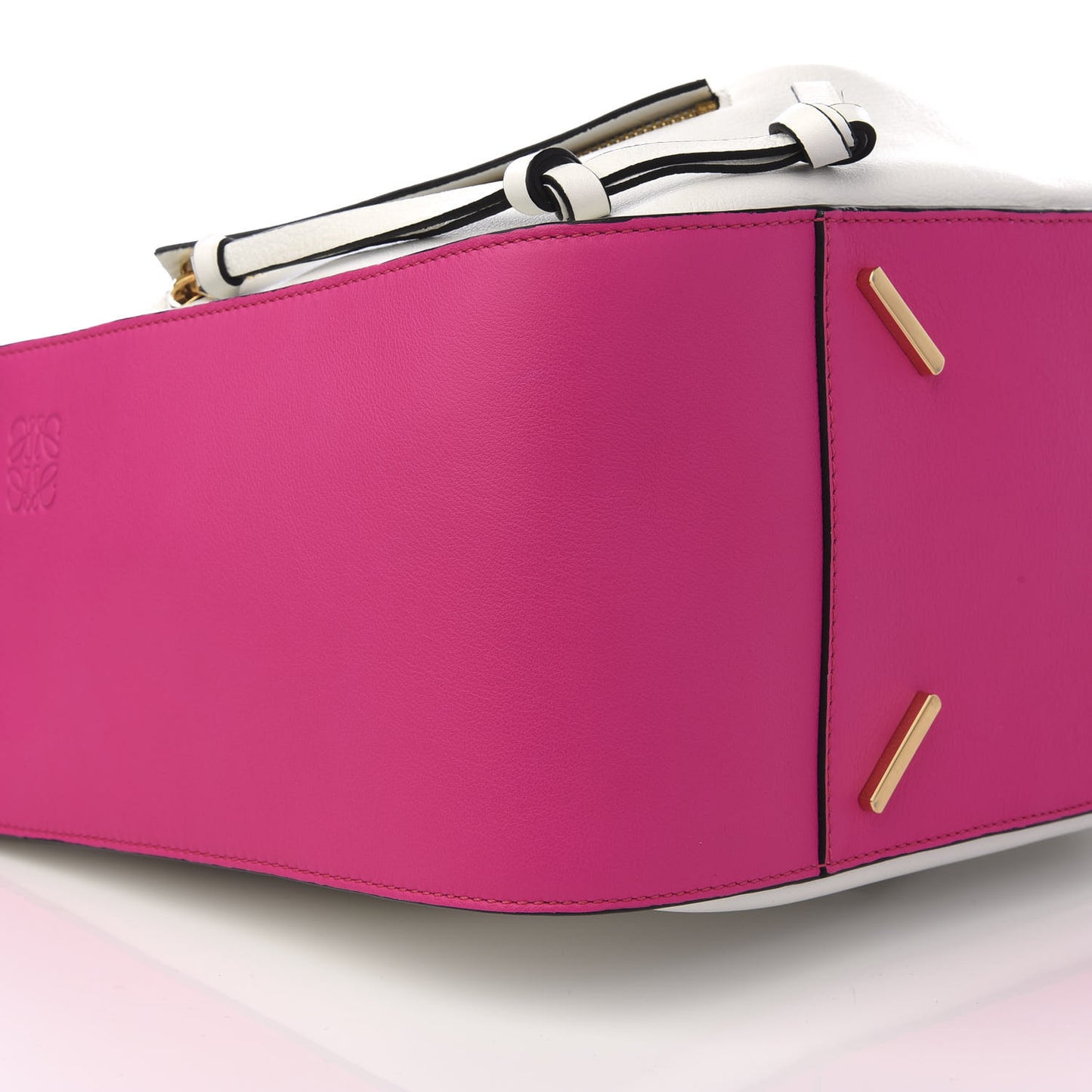 Calfskin Small Hammock Shoulder Bag Shocking Pink White