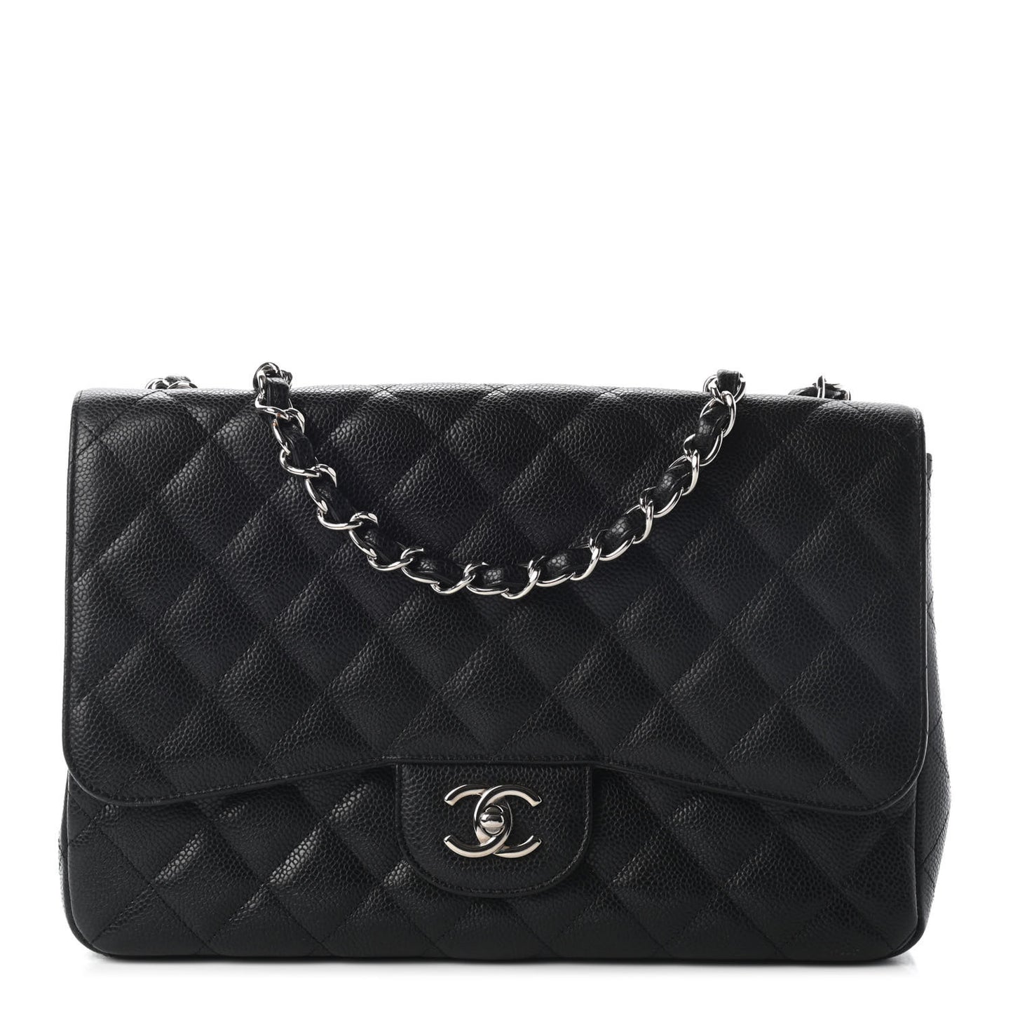 Caviar Quilted Jumbo Single Flap Black