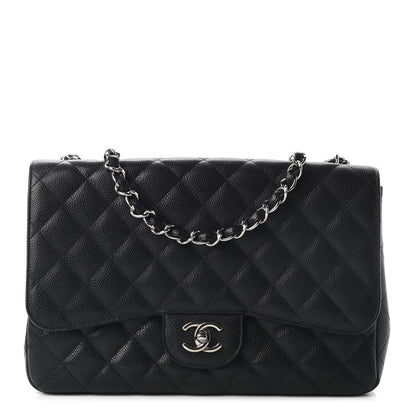 Chanel Caviar Quilted Jumbo Single Flap Black 1 of 8