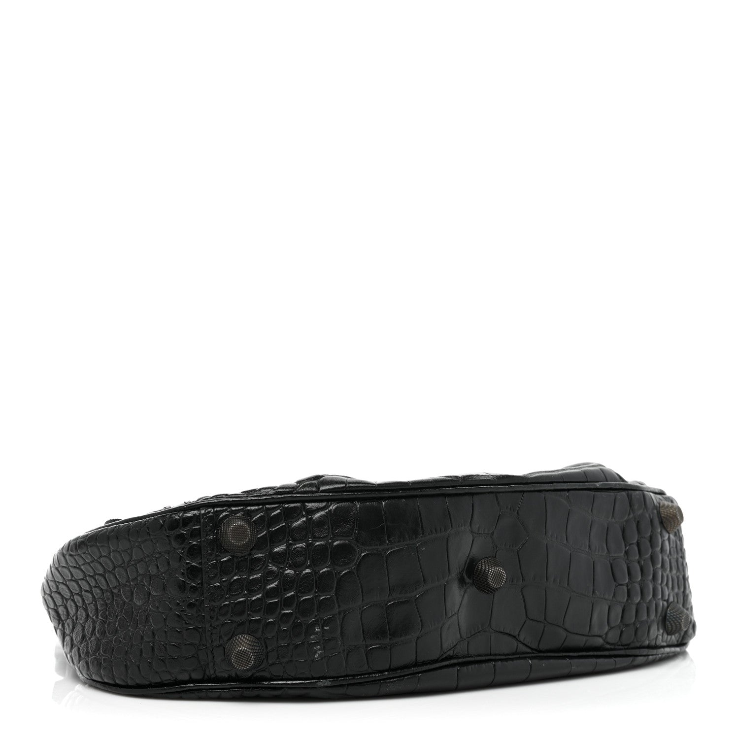 Balenciaga Extra Supple Calfskin Crocodile Embossed Monochrome Small Le Cagole Shoulder Bag Black 4 of 10