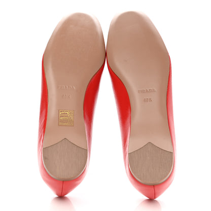 Prada Saffiano Vernice Logo Loafers 40.5 Red 5 of 9