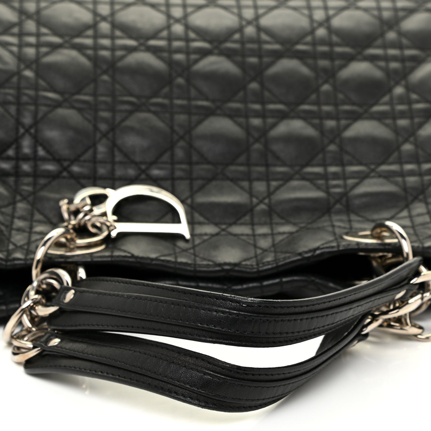 Lambskin Cannage Large Dior Soft Shopping Tote Black