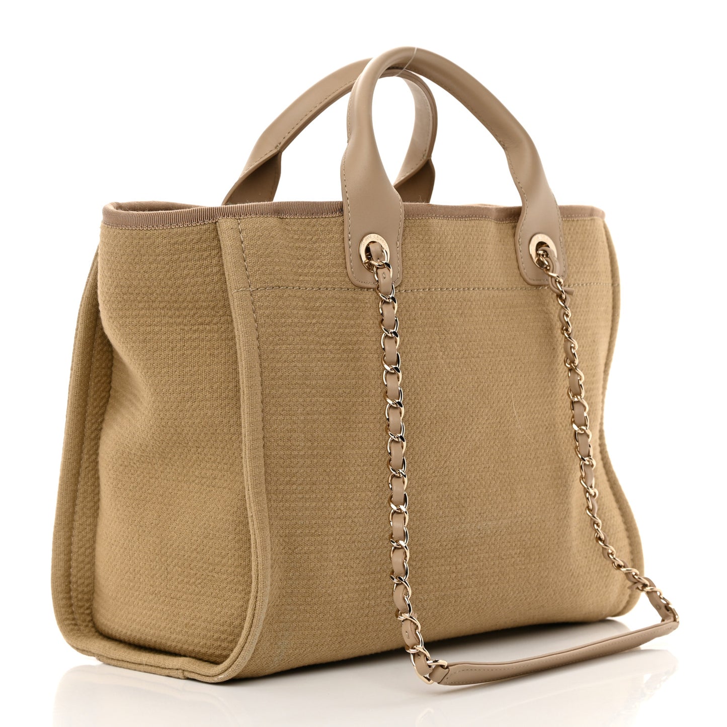 Mixed Fibers Medium Deauville Tote Beige