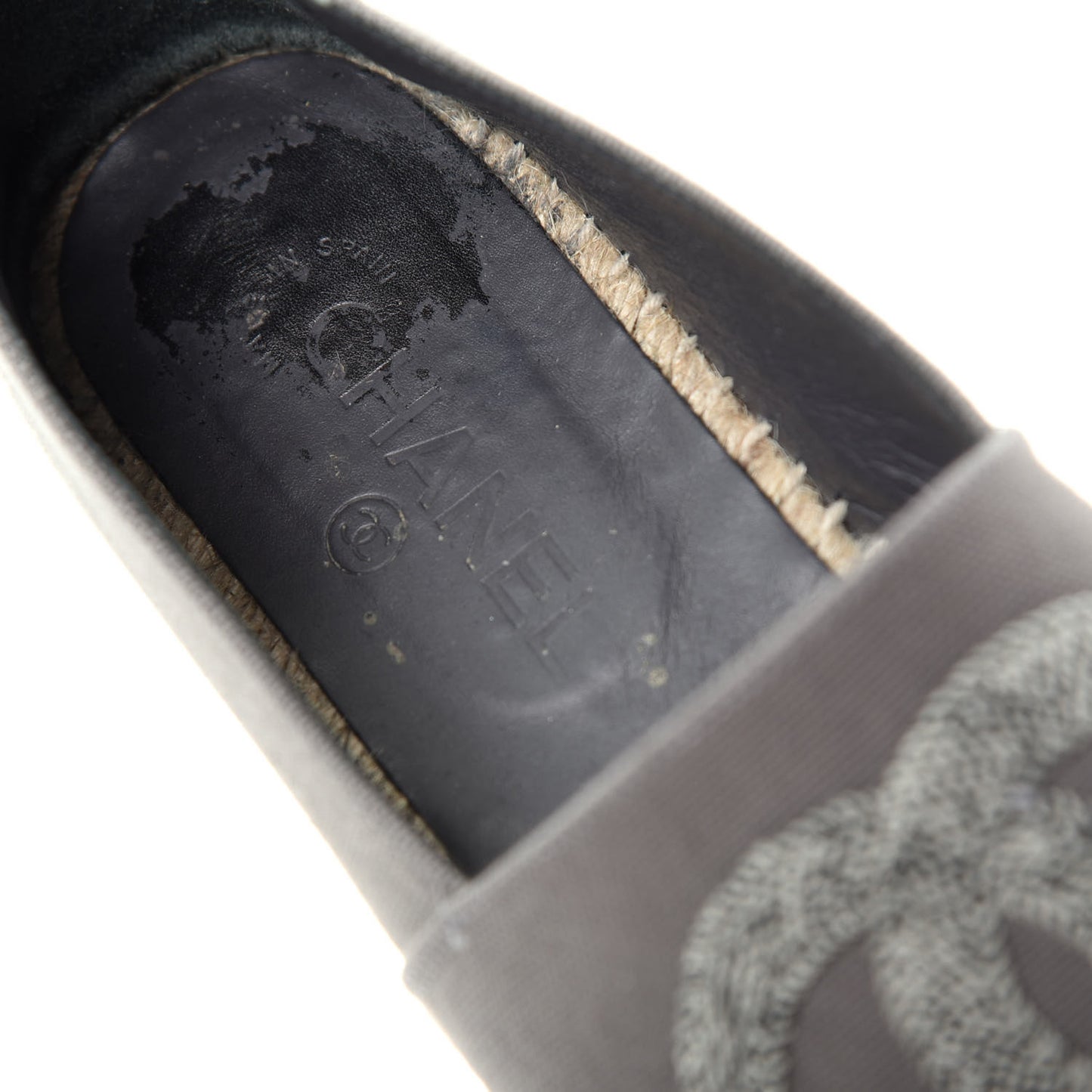 Canvas Grosgrain CC Espadrilles 40 Grey