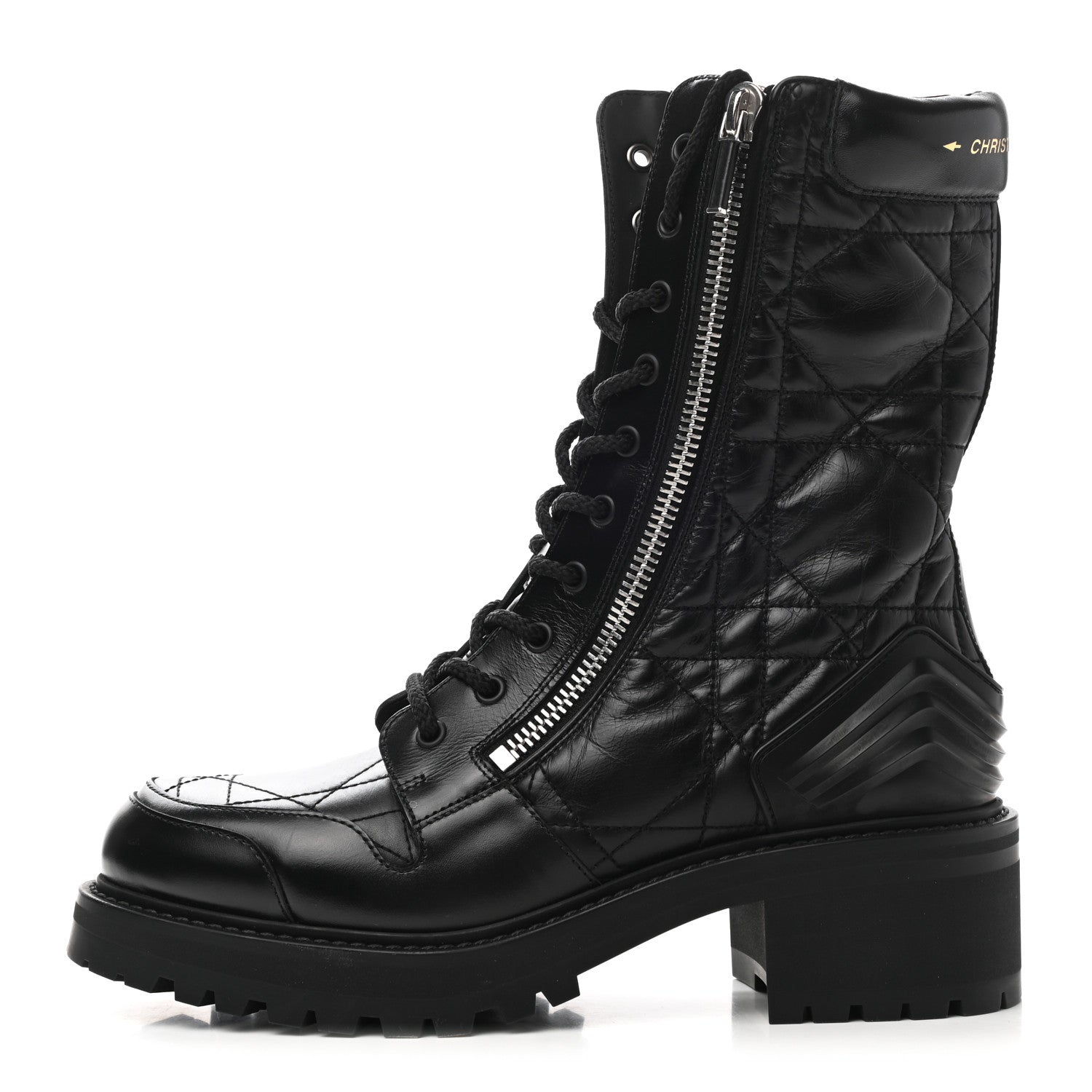 Christian Dior Calfskin Cannage D-Leader Ankle Boots 40.5 Black 1 of 8