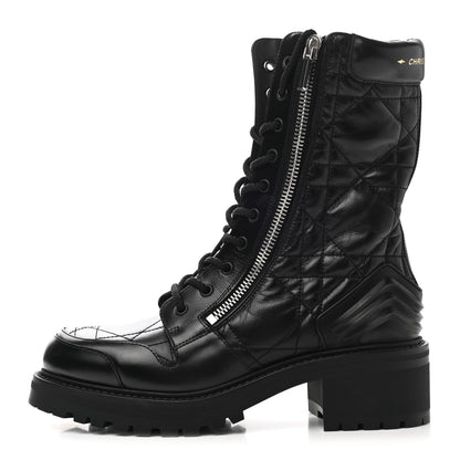 Christian Dior Calfskin Cannage D-Leader Ankle Boots 40.5 Black 1 of 8