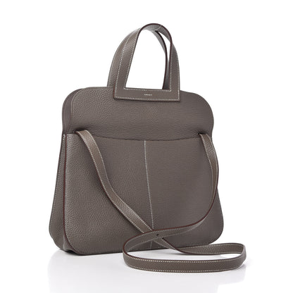 Hermes Taurillon Clemence Halzan 31 GM Etoupe 3 of 8