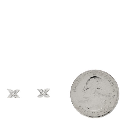 Tiffany 18K White Gold Diamond Cross Stitch X Stud Earrings 2 of 4