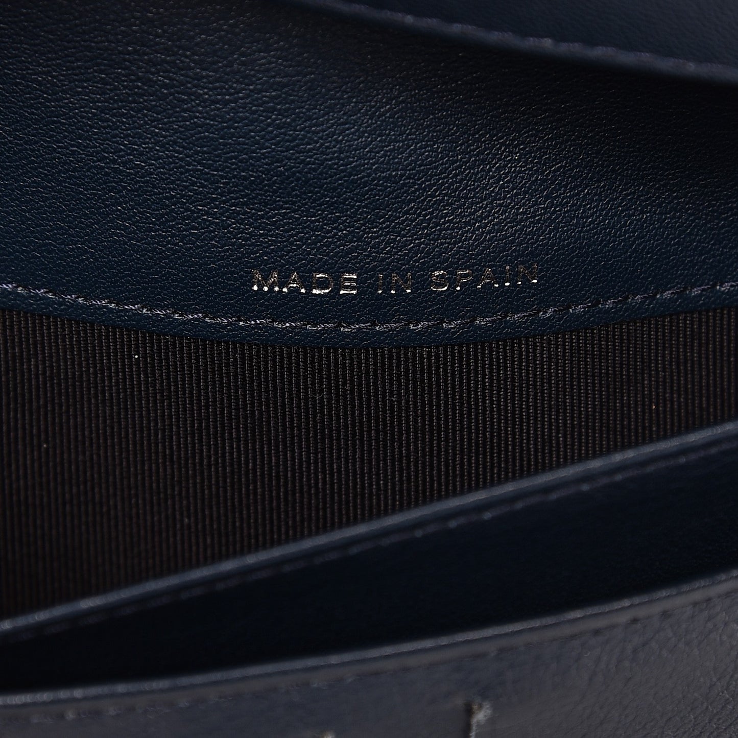 Patent Quilted Yen Wallet Dark Blue