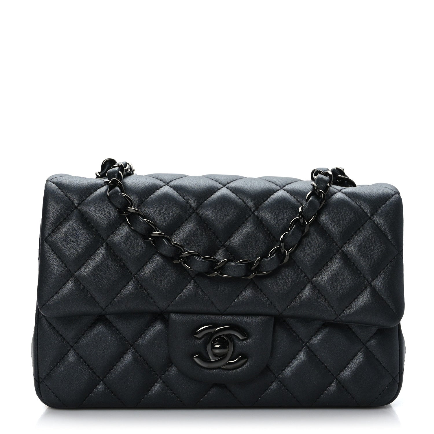 Chanel Lambskin Quilted Mini Rectangular Flap So Black 1 of 9