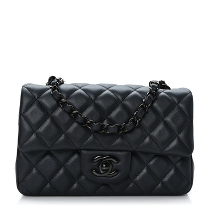Chanel Lambskin Quilted Mini Rectangular Flap So Black 1 of 9