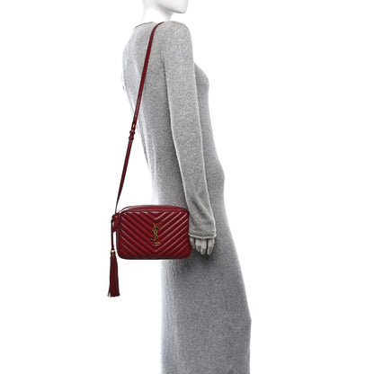 Saint Laurent Calfskin Matelasse Monogram Lou Camera Bag Opyum Red 2 of 10