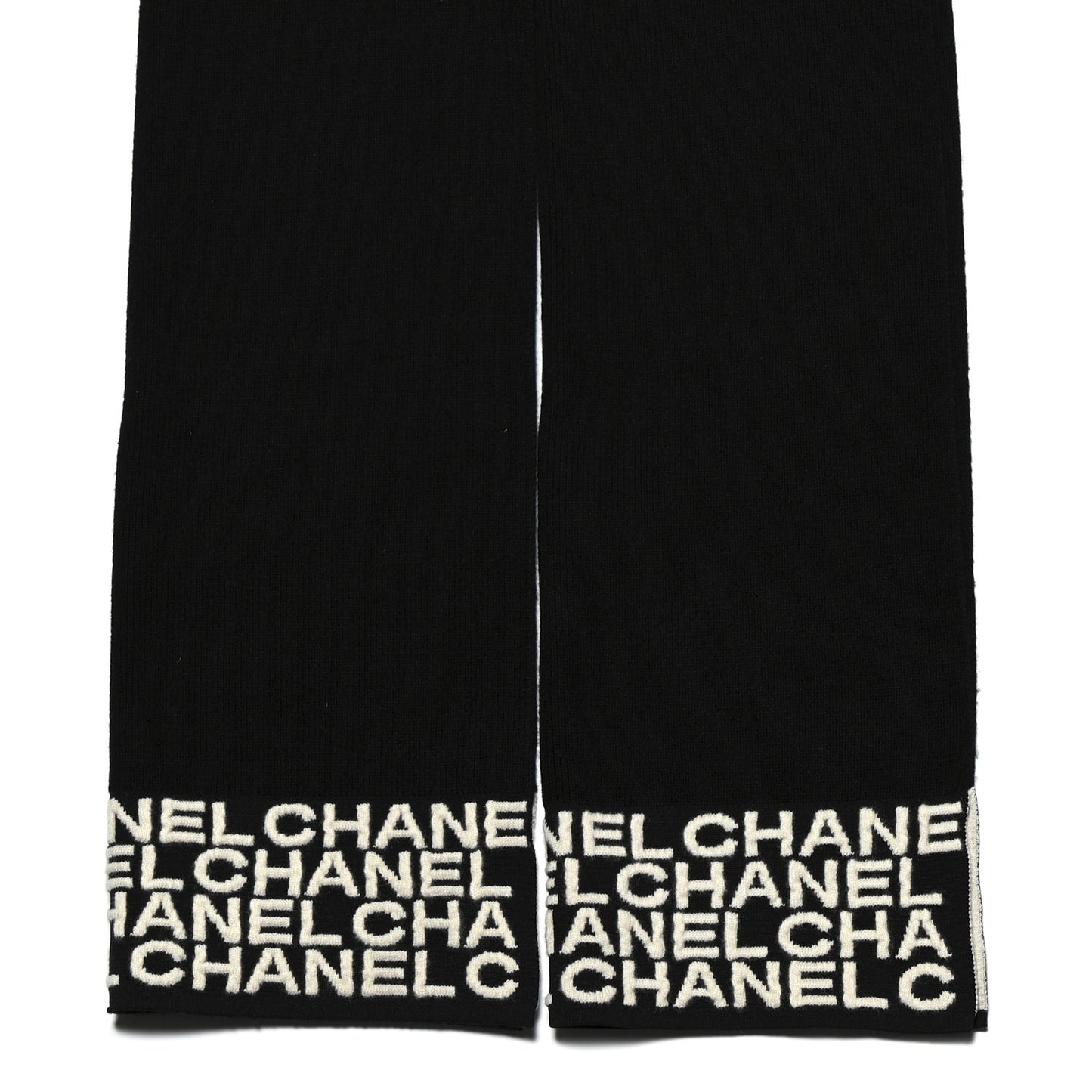 Cashmere Logo Scarf Black White
