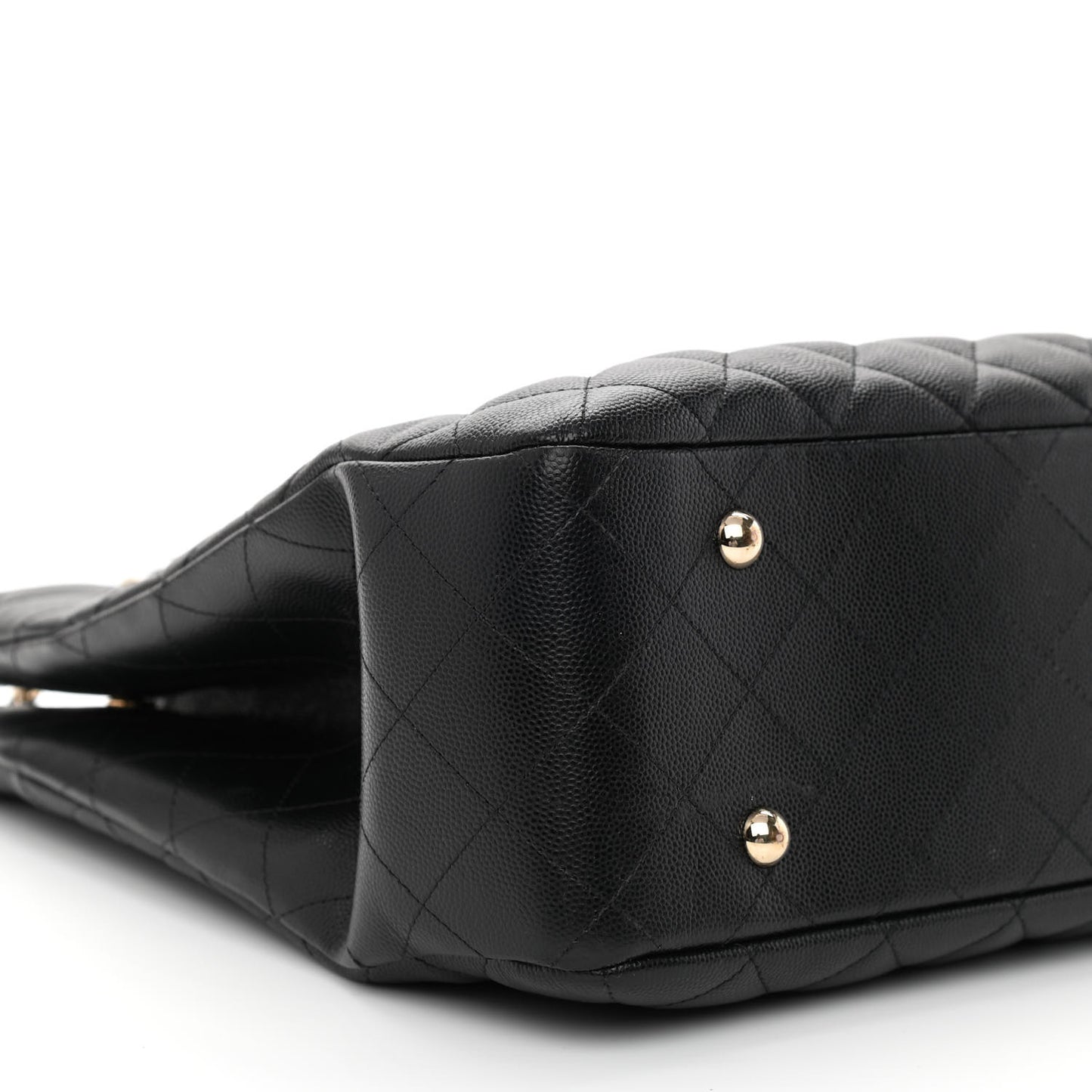 Caviar Quilted Large Shopping Tote Black