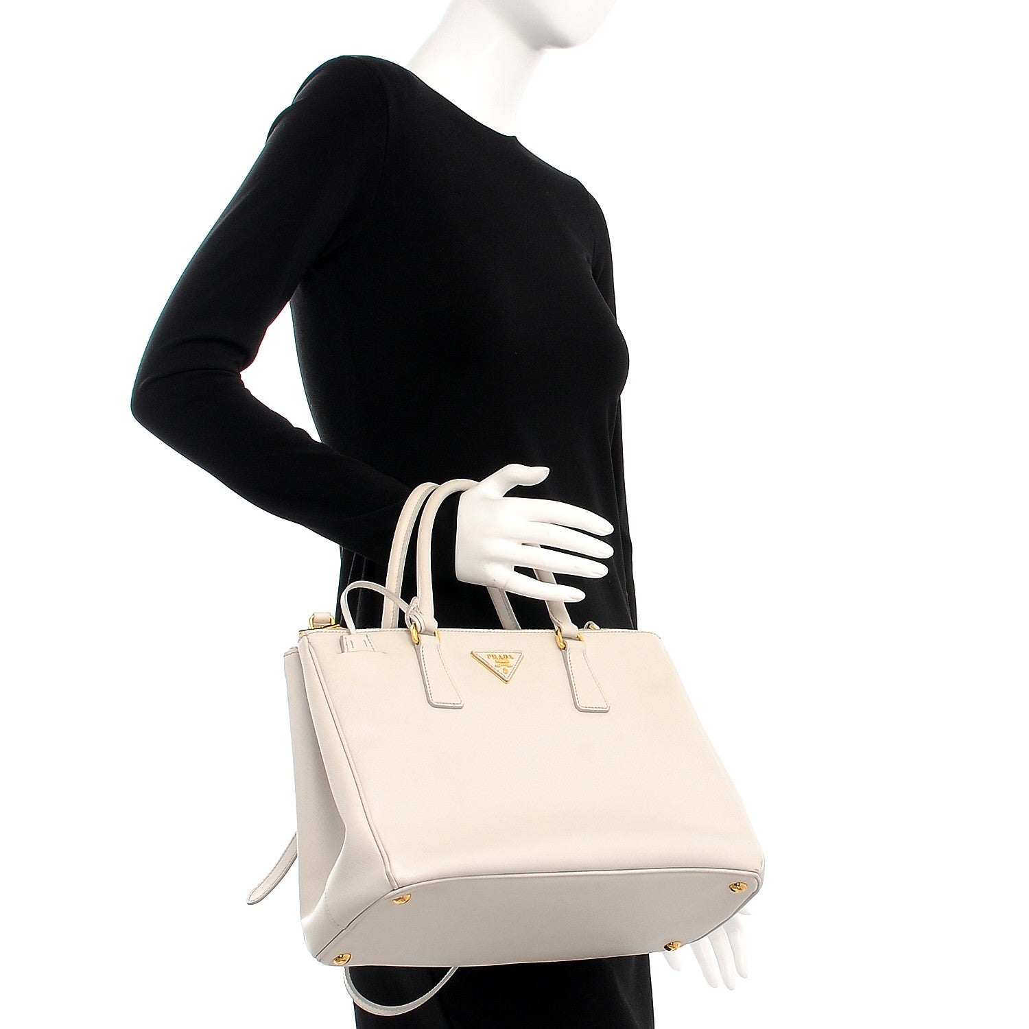 Prada Saffiano Medium Galleria Double Zip Tote Talco 3 of 14