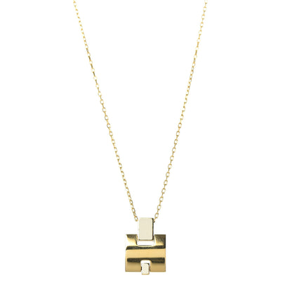 Hermes Yellow Gold Plated Lacquered Eileen Pendant Necklace 1 of 5