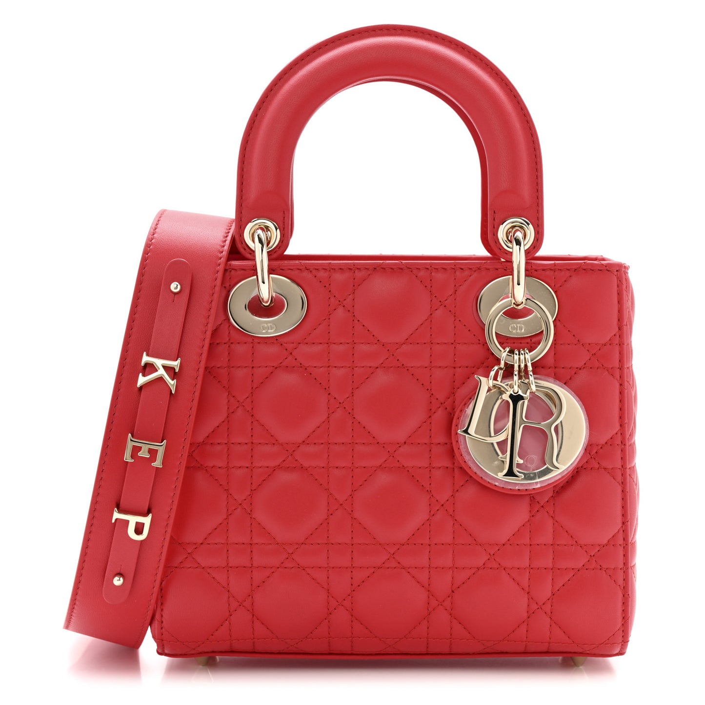 Lambskin Cannage Small My ABCDior Lady Dior Red