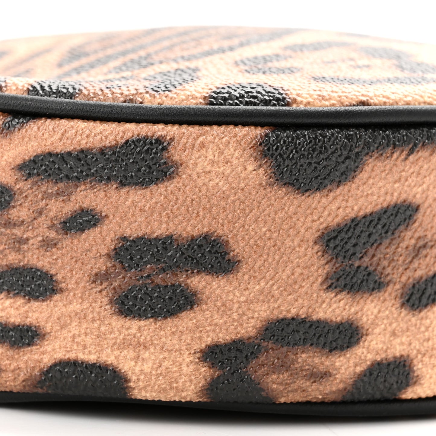 Dauphine Leopard Print Round Crossbody Black
