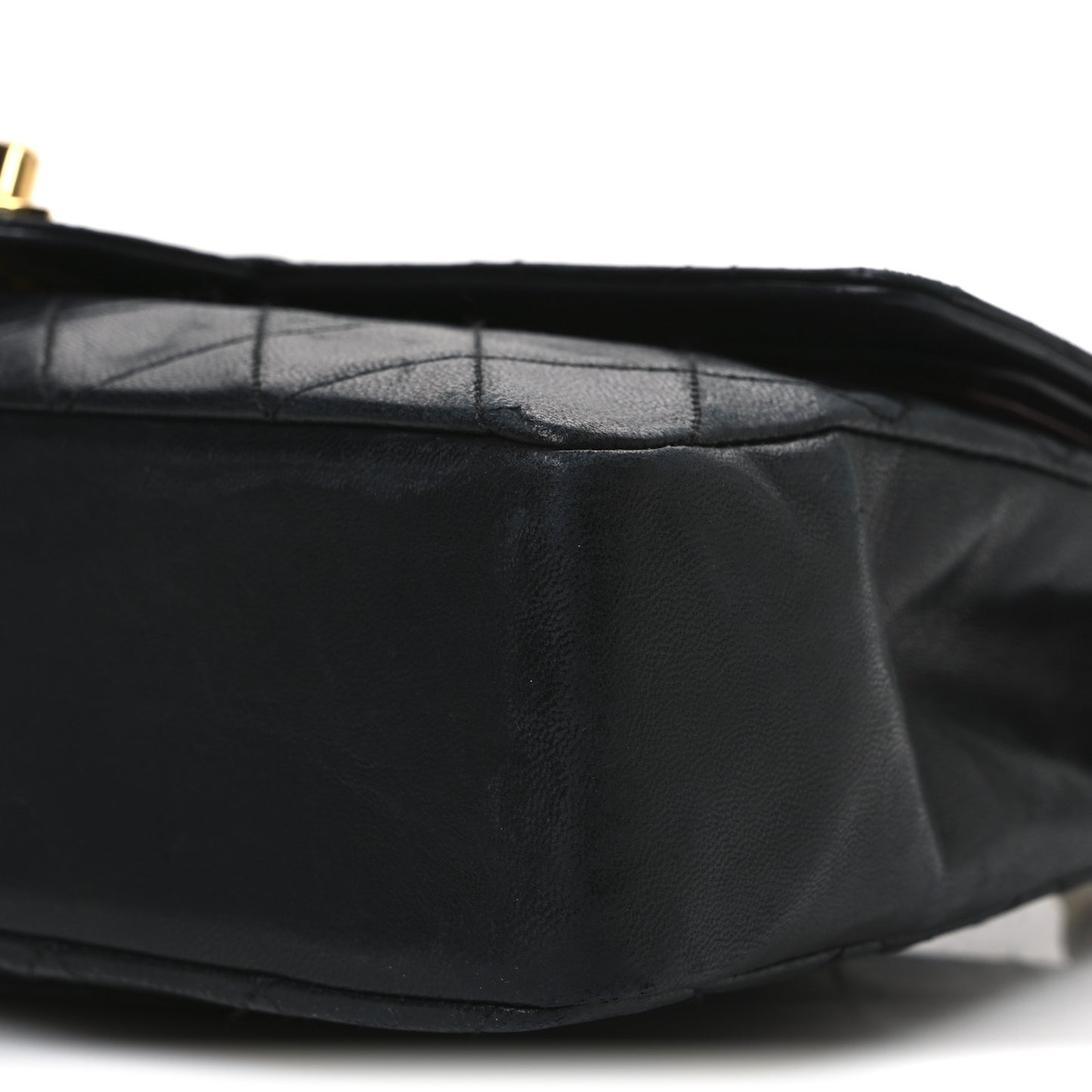 Lambskin Quilted Medium Double Flap Black