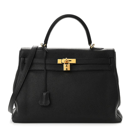 Hermes Taurillon Clemence Kelly Retourne 35 Black 1 of 9