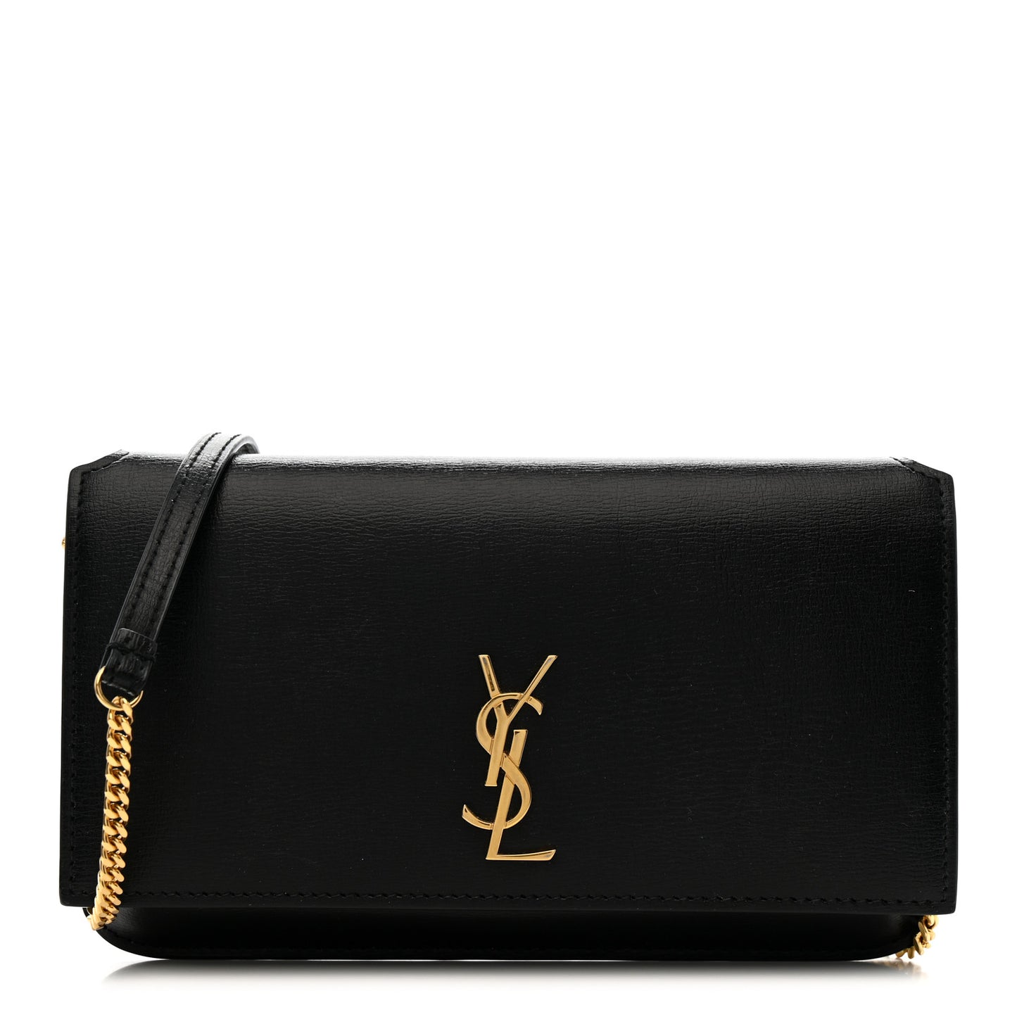 Smooth Calfskin Monogram Phone Holder Crossbody Black