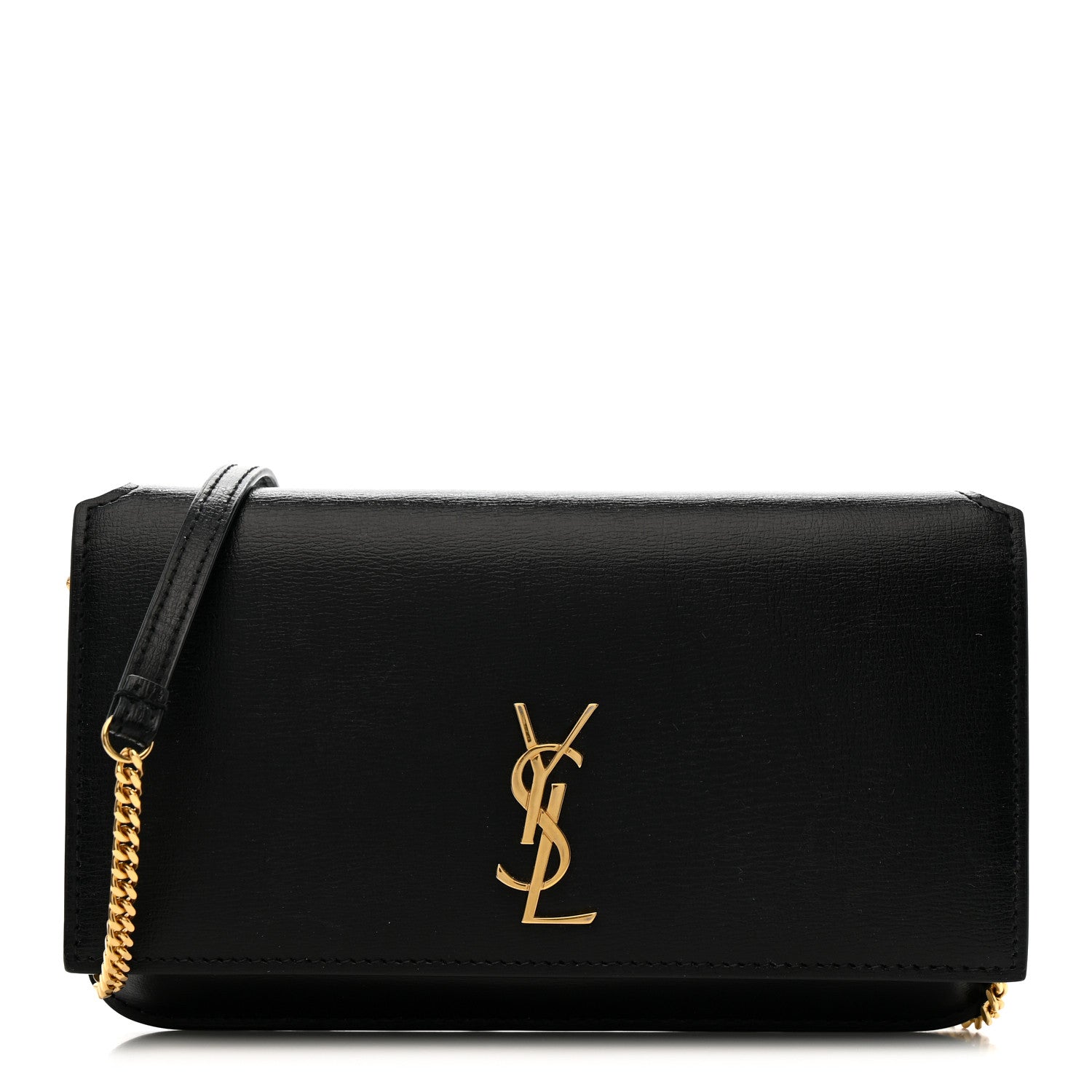 Saint Laurent Smooth Calfskin Monogram Phone Holder Crossbody Black 1 of 6
