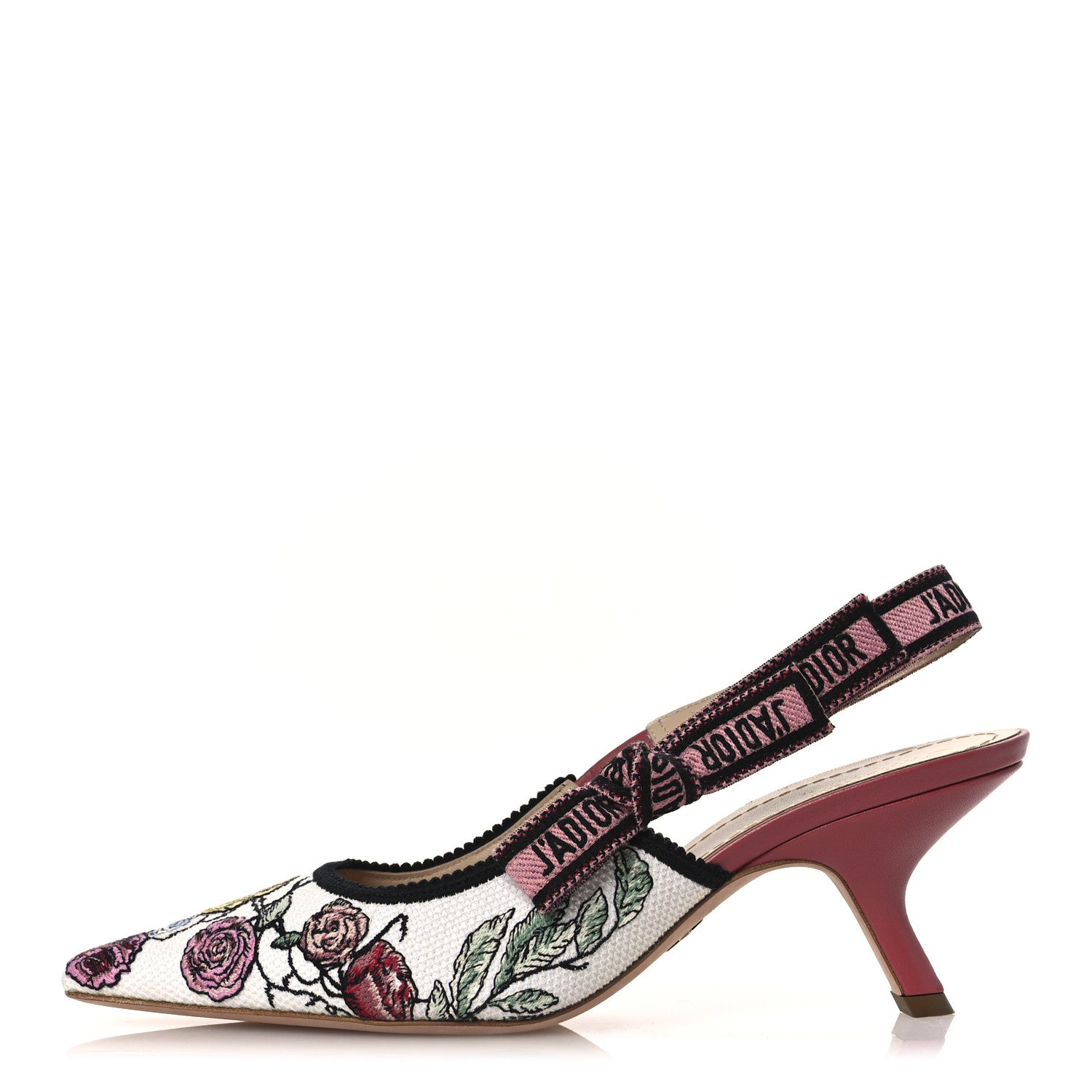 Christian Dior Canvas Embroidered Florilegio J'Adior Slingback 65mm Pumps 38.5 White Multicolor 1 of 13
