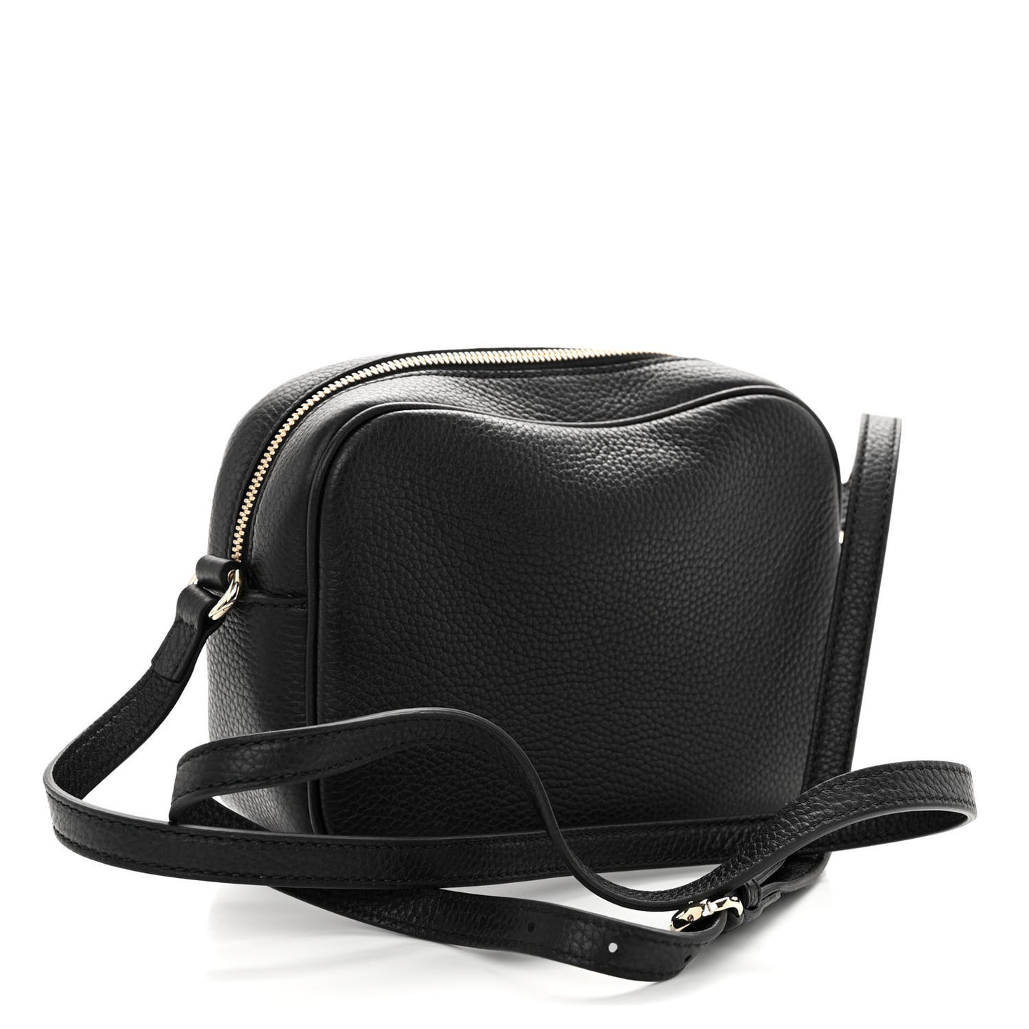 Pebbled Calfskin Small Soho Disco Bag Black