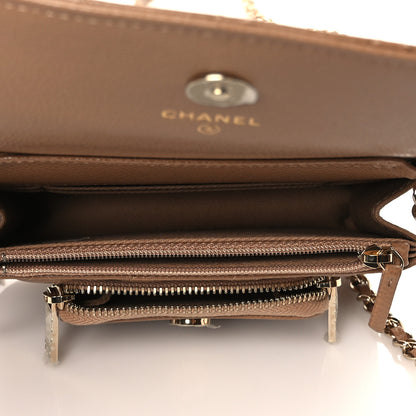 Chanel Caviar Quilted Business Affinity Clutch With Chain Flap Dark Beige 4 of 11