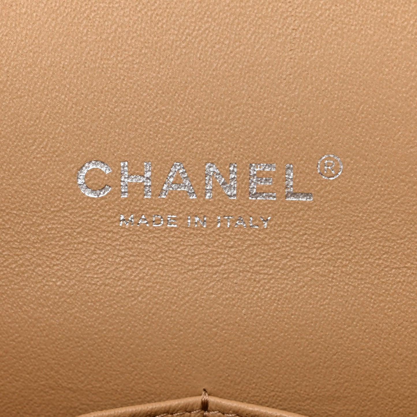 Lambskin Quilted Maxi Double Flap Beige