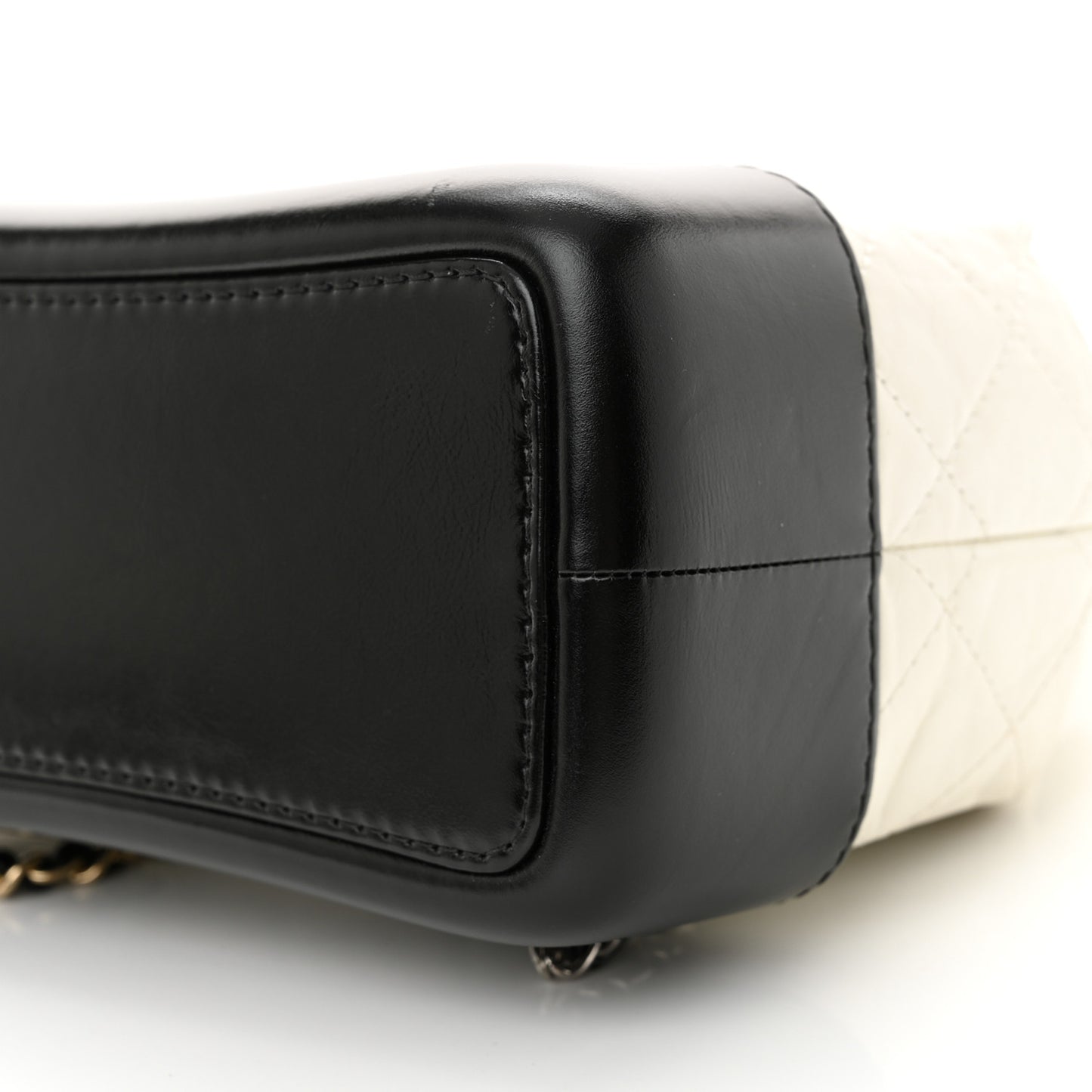 Aged Calfskin Quilted Small Gabrielle Backpack Black White