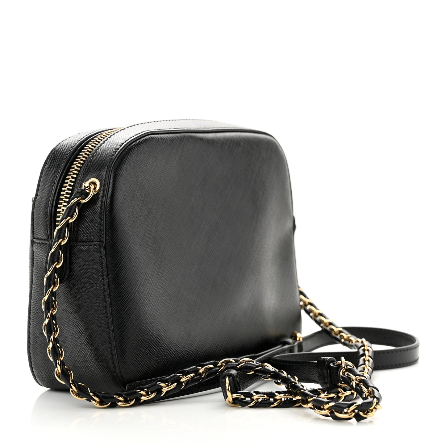 Hammered Calfskin Lydia Bow Camera Bag Black