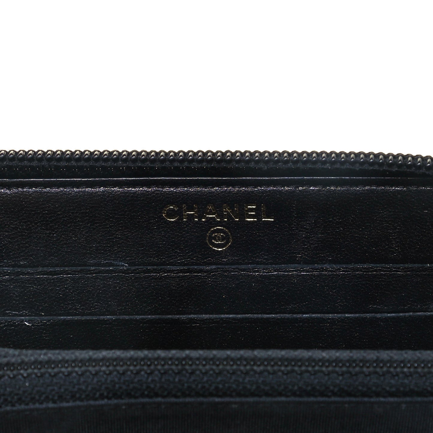 Patent Quilted Small Boy Zip Around Wallet Black