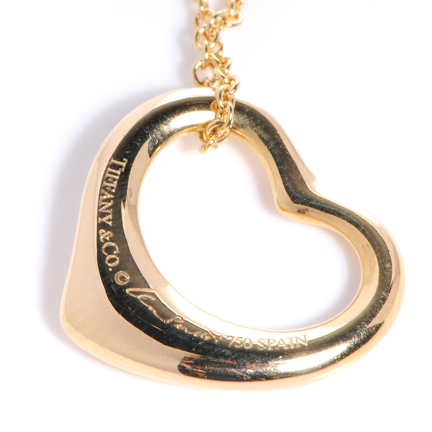 Elsa Peretti Small 18K Yellow Gold Open Heart Pendant Necklace